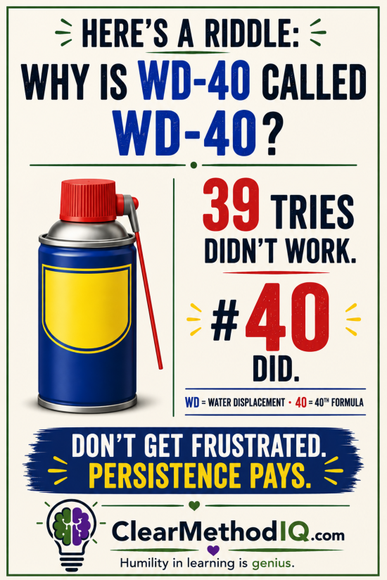 Here's A Riddle Why Is WD - 40 Called WD - 40 - 24x36