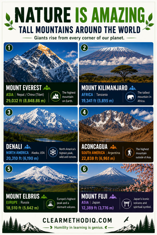 Nature Is Amazing Tall Mountains Around The World - 24x36